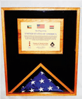 Military Memorial Flag Medal and Certificate Display Case, 9 X 5 1/2 Memorial Flag.
