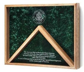 Deluxe Combo Awards, Flag Display Case - Solid Oak