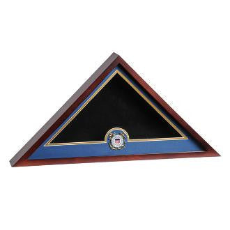 Coast Guard Flag Display Cases, USCG Flag Case with a Medallion.
