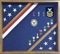 Patriotic Red White and Blue Flag Display Case hold either a 3x5 flag, or a 5x9.5 burial flag
