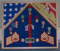 Marine Corps 2 Flag Shadow Box Display Case.