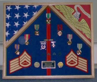 Army 2 Flag Shadow Box/Display Case, Army Gifts