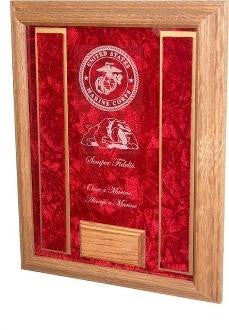 Marine corps Awards Display Case, USMC shadowbox, Deluxe Awards Display Case