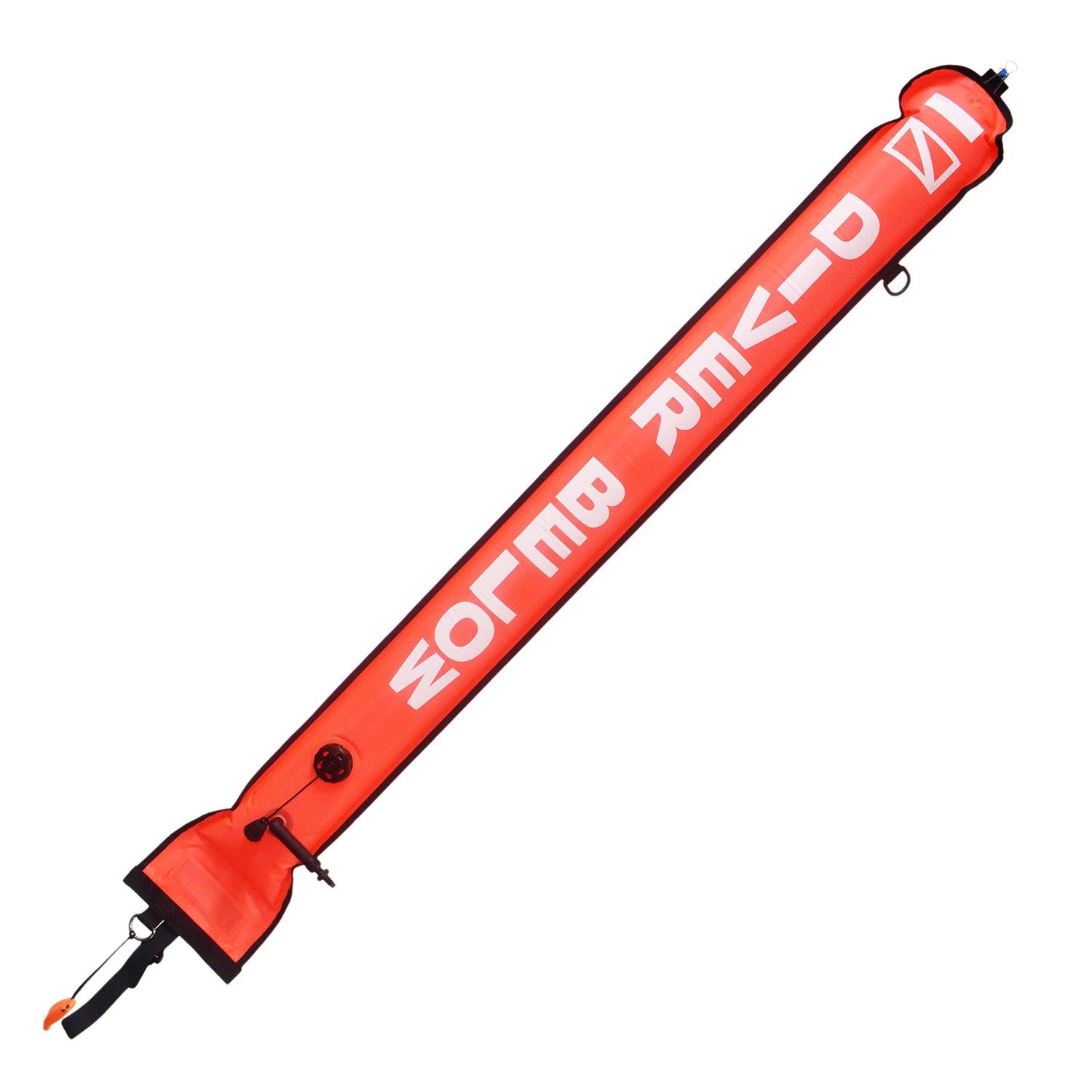 Scuba Diving 4.5ft Open Bottom Surface Marker with Lead Weight & Whistle
