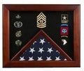 Master Sergeant Flag Display Cases - Master Sergeant Gift, Mahogany