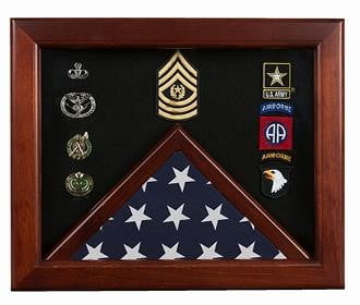 Master Sergeant Flag Display Cases - Master Sergeant Gift with 3'X5' American flag