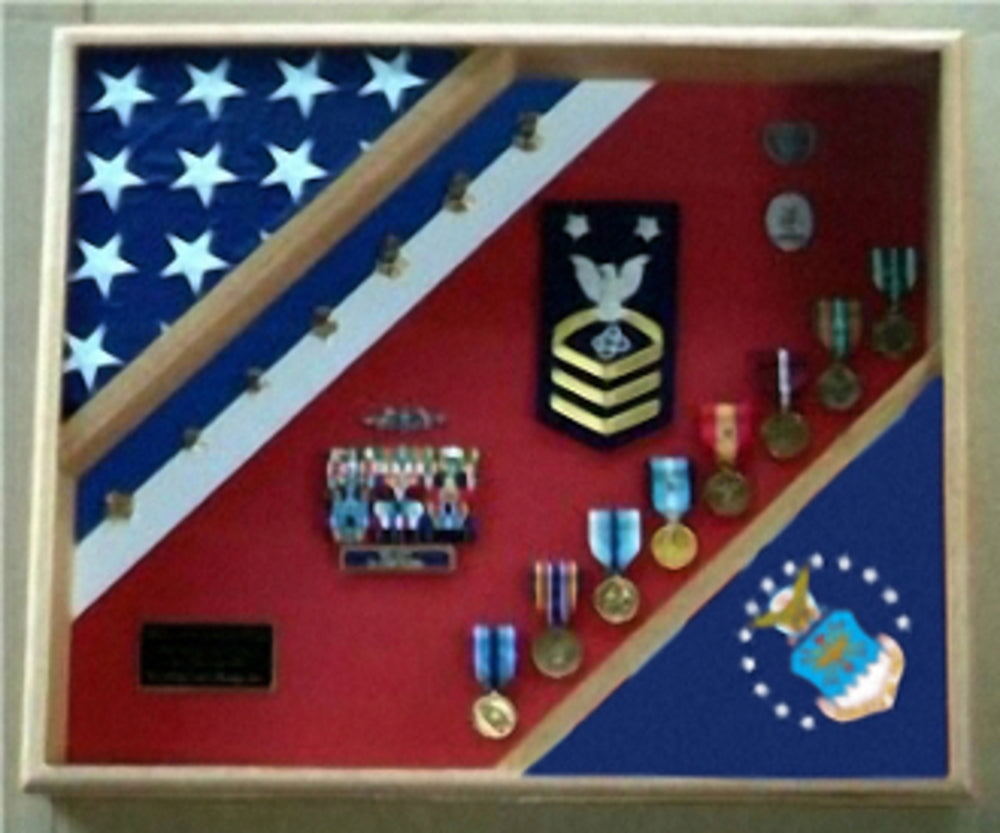 United States Coast Guard Flag Display Case, Coast Guard Gift, USCG shield.