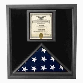 Flag and Certificate Case Black Frame, American Made - Black