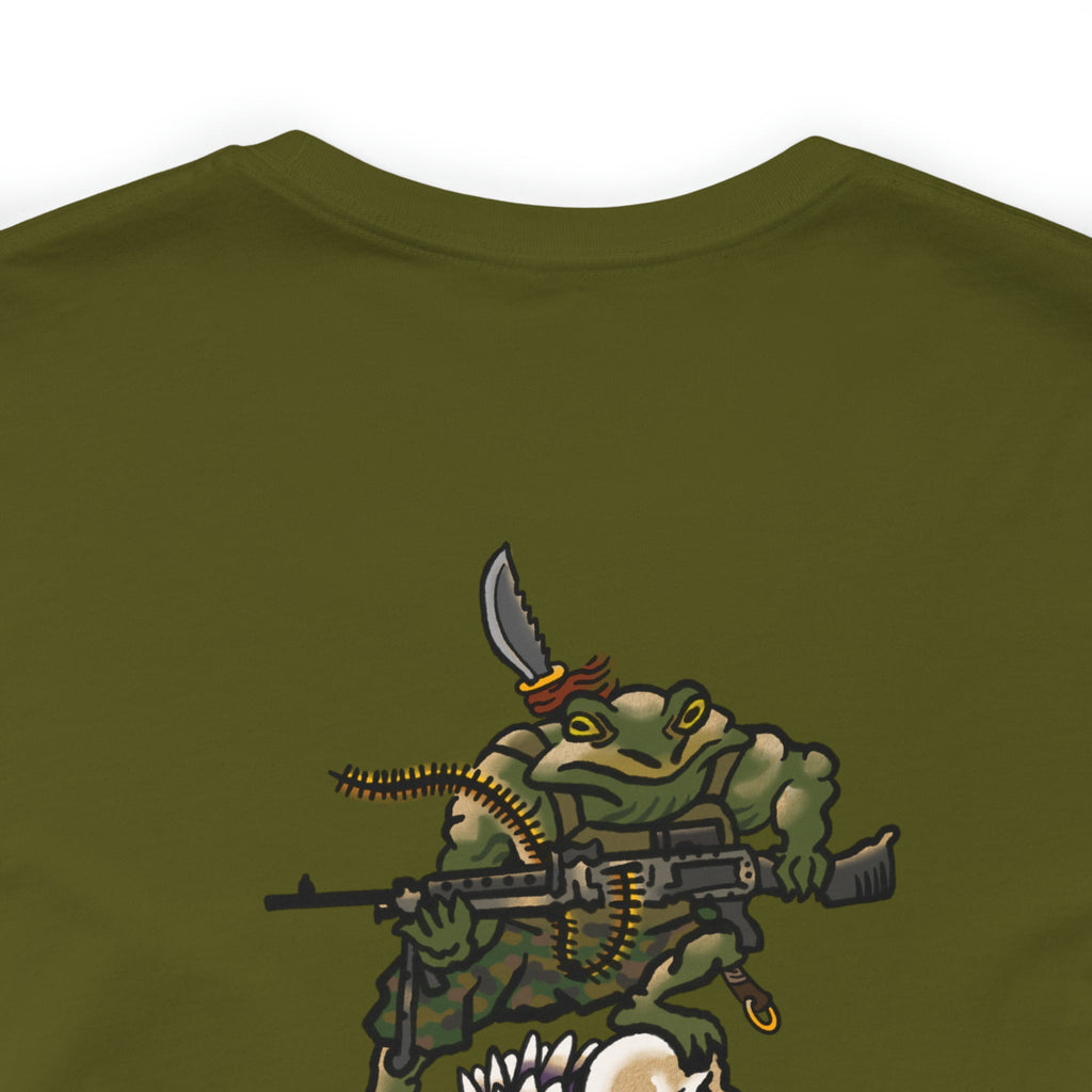 240 Machine Gun Frog - Back Print - Short Sleeve Tee