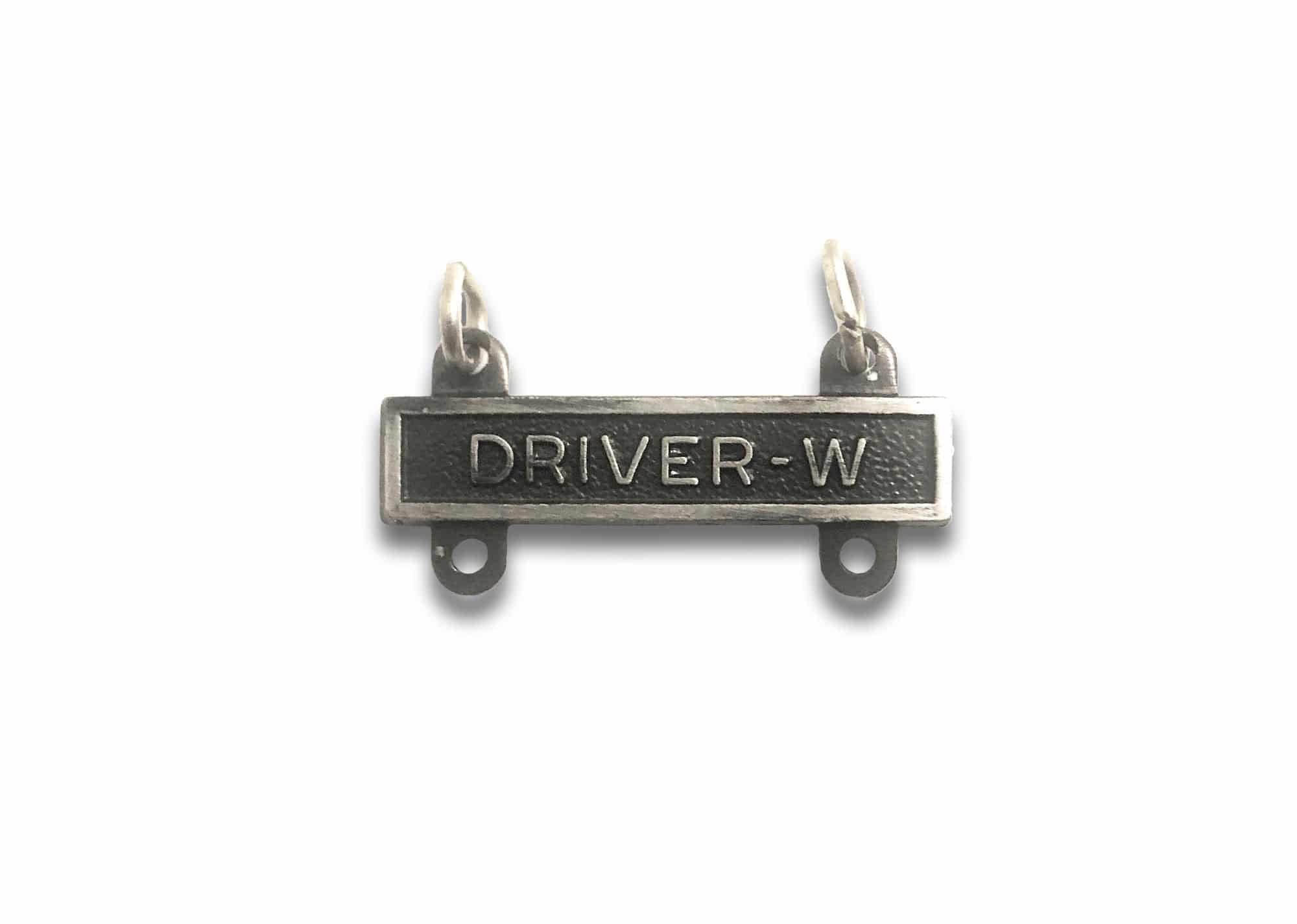 U.S. Army Driver "W"  STA-BRITE® Qualification Bar Silver-OX
