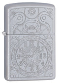 Zippo Clock Gadget Design, Classic Satin Chrome Lighter #29699