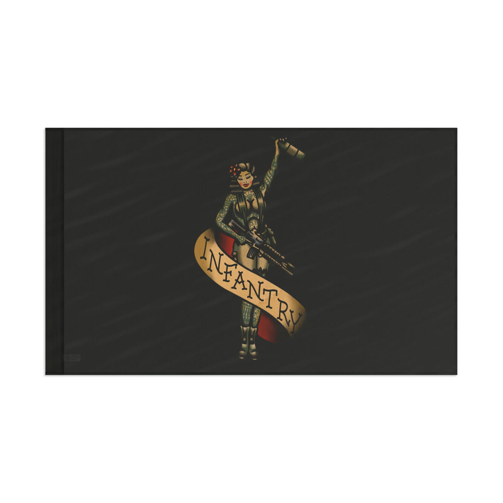 Infantry Pin-Up with M4 M203 and Bottle - Flag