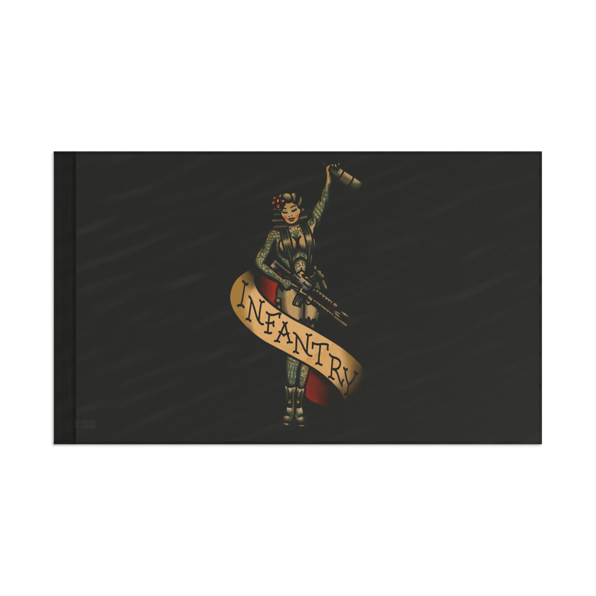 Infantry Pin-Up with M4 M203 and Bottle - Flag
