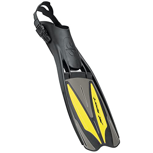 Scubapro Jet Sport Adjustable Diving Fin (Black/Gray/Yellow, Large)