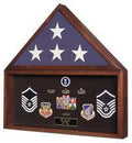 Flag and Document Display Case - Walnut
