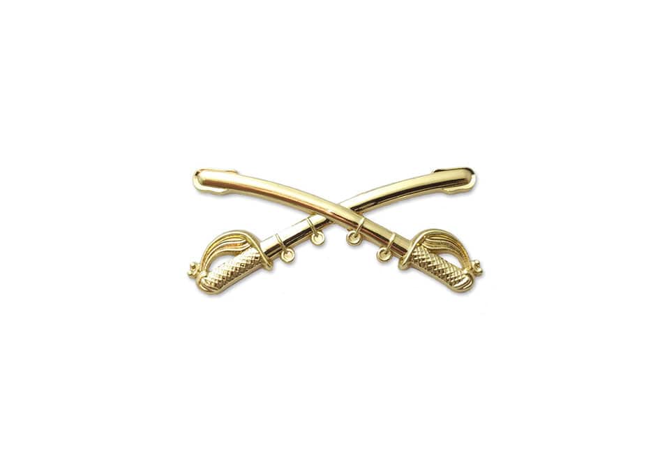 U.S. Army Cross Sabers (Cavalry) Hat Pins 3 3/8 in x 1 3/4 in (each)
