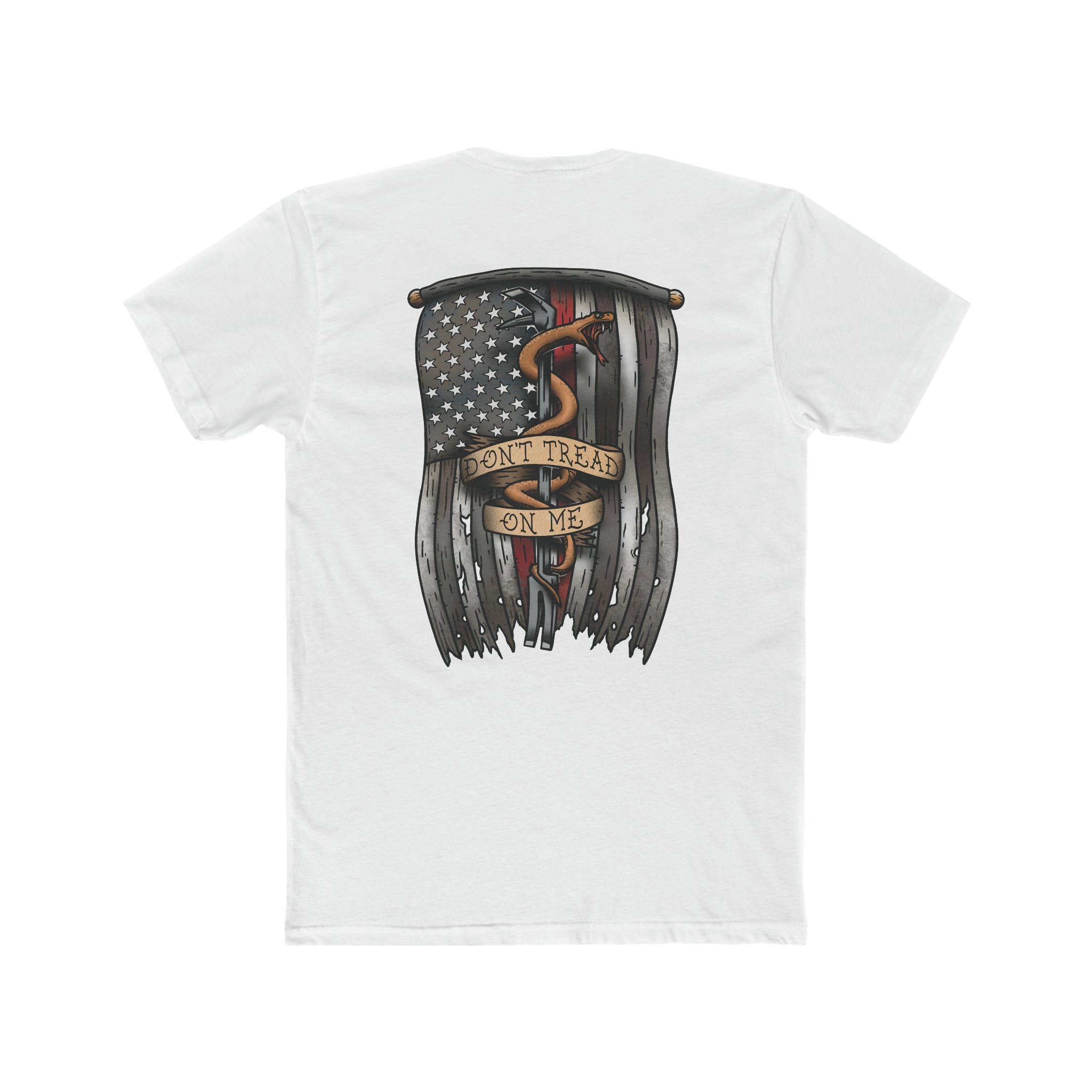 Dont Tread on Me Red Line Flag - Crew Tee
