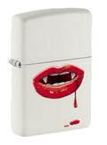 Zippo Vampire Lips Design, White Matte Lighter #48656