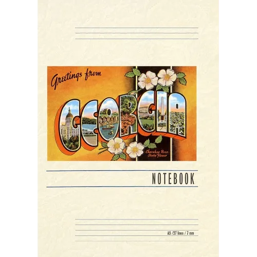 Vintage Lined Notebook Greetings from Georgia - Paperback