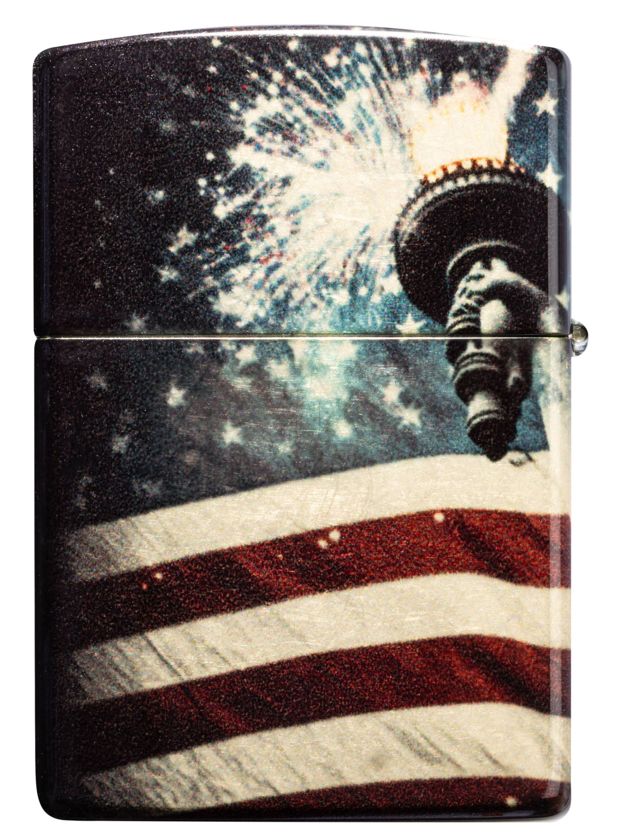 Zippo Statue of Liberty Patriotic, 540 Tumbled Brass Lighter #47186