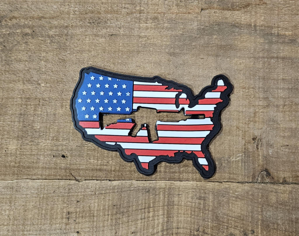 USA Gun Cutout PVC Patches