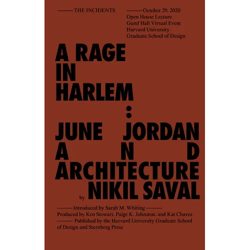 Rage in Harlem: June Jordan and Architecture - Paperback
