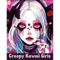 Creepy Kawaii Girls: A Coloring Book of Cute and Spooky Characters for Stress Relief and Relaxation - Paperback