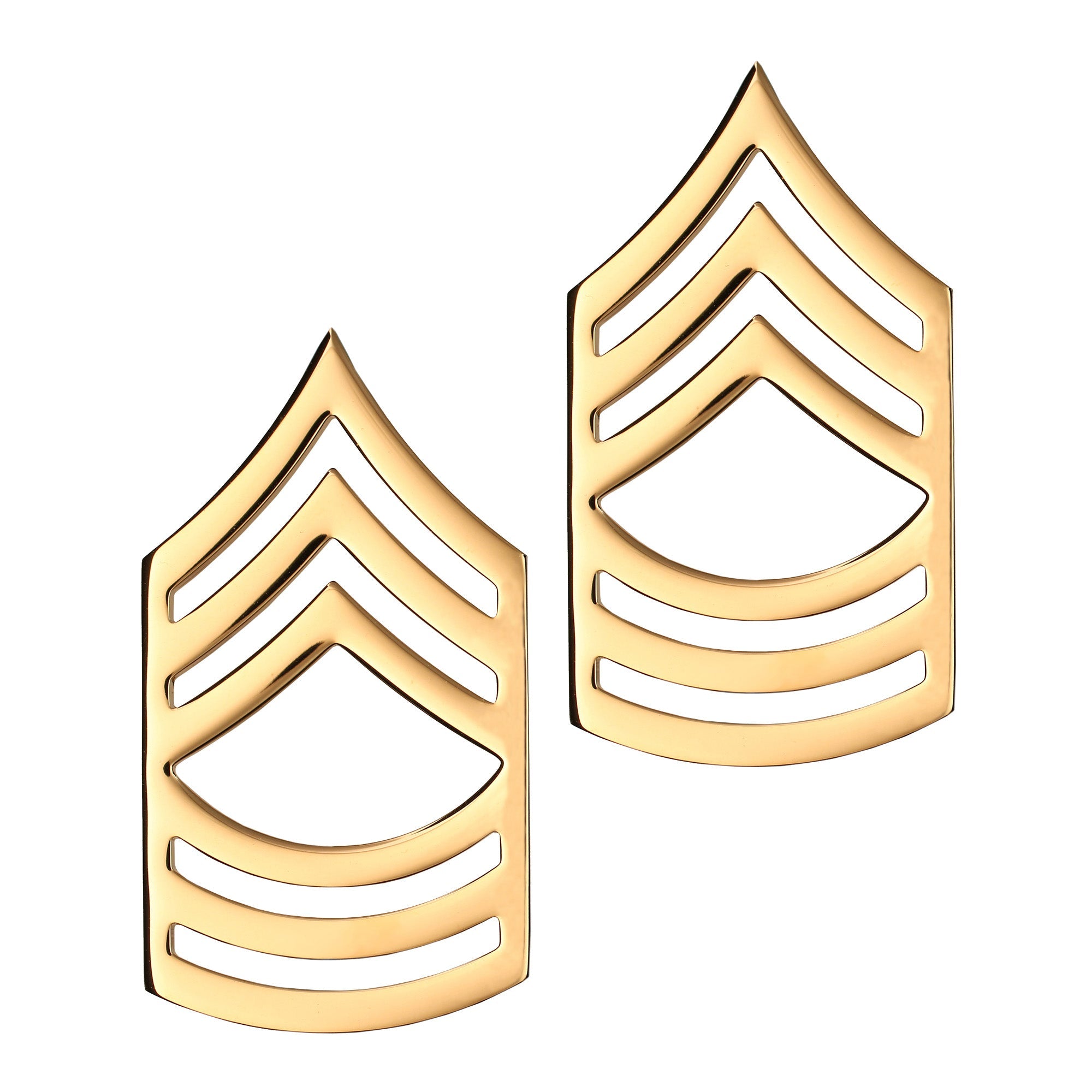 U.S. Army E8 (1) Master Sergeant STA-BRITE® Pin-on Rank (pair)
