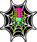 STICKER - Charlotte's Spider Web - Amp Up Your Wardrobe with an Trippy, Eye-Catching Fluorescent Thread Magic - 3"