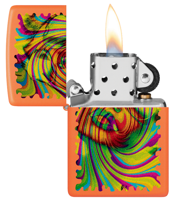Zippo Lady in Swirls Design, Orange Matte Lighter #48580