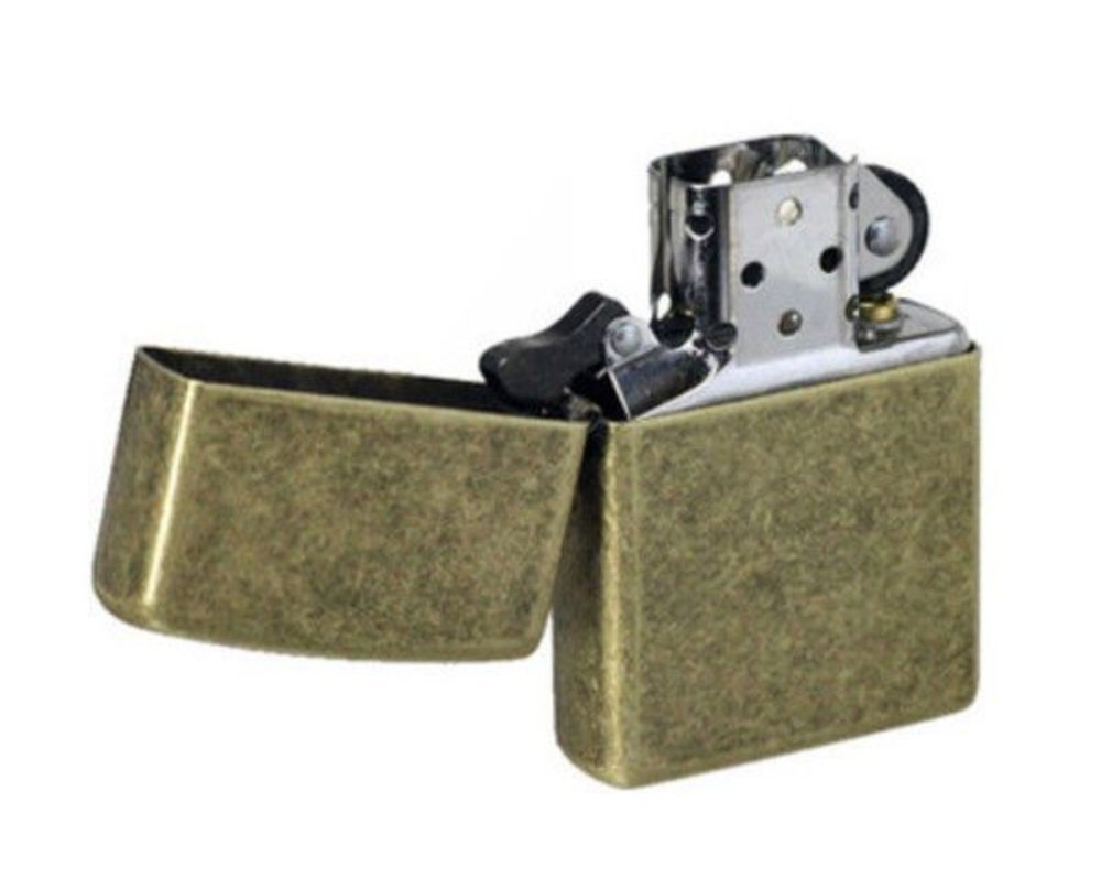 Zippo Antique Brass Rustic Classic Design, Genuine Windproof Lighter #201FB
