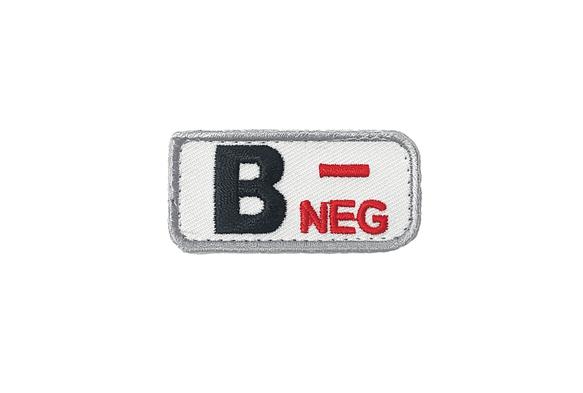 B- Blood Type Color Patch Medical W/ Hook Fastener