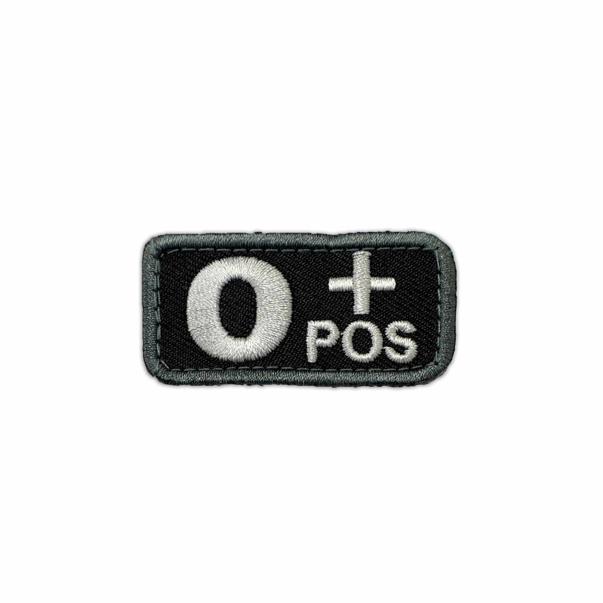 O+ Blood Type Patch SWAT/TAC W/ Hook Fastener