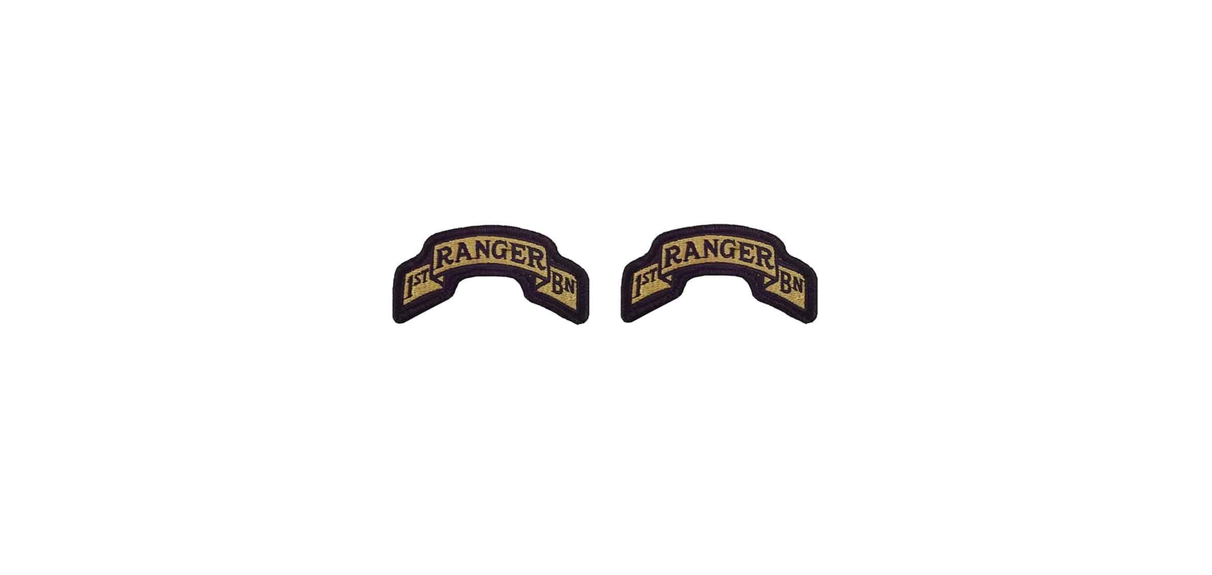 U.S. Army 75th Ranger Regiment 1st Battalion OCP Scroll with Hook Fastener (pair)