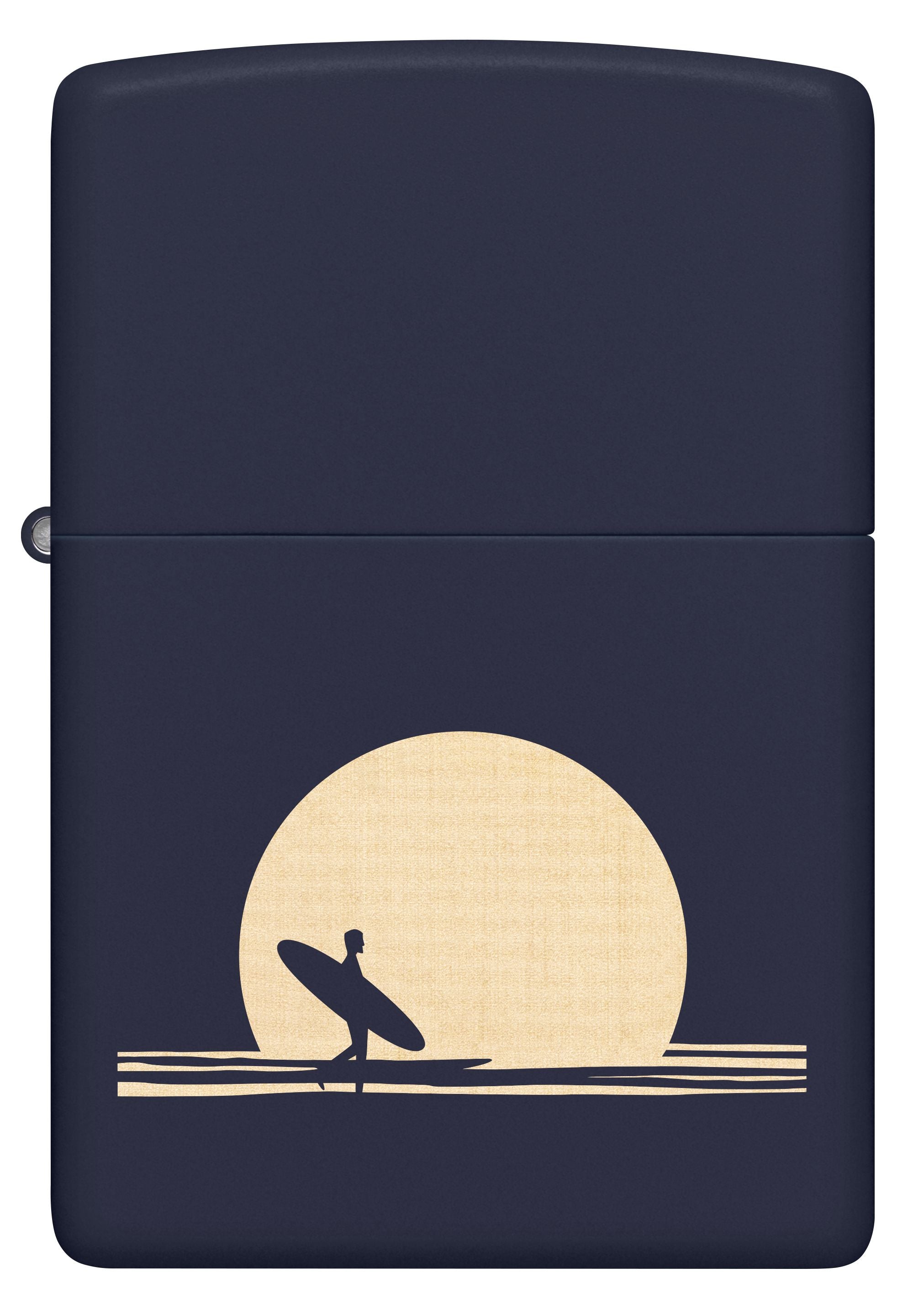 Zippo Surfer Sunset Scene, Navy Matte Lighter #47213