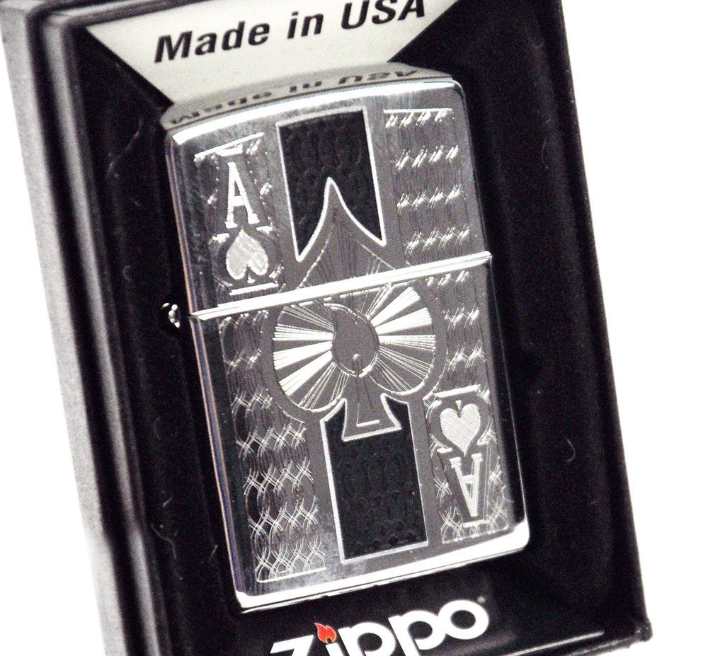 Zippo Classic Ace Lighter, High Polish Chrome, Windproof #24196
