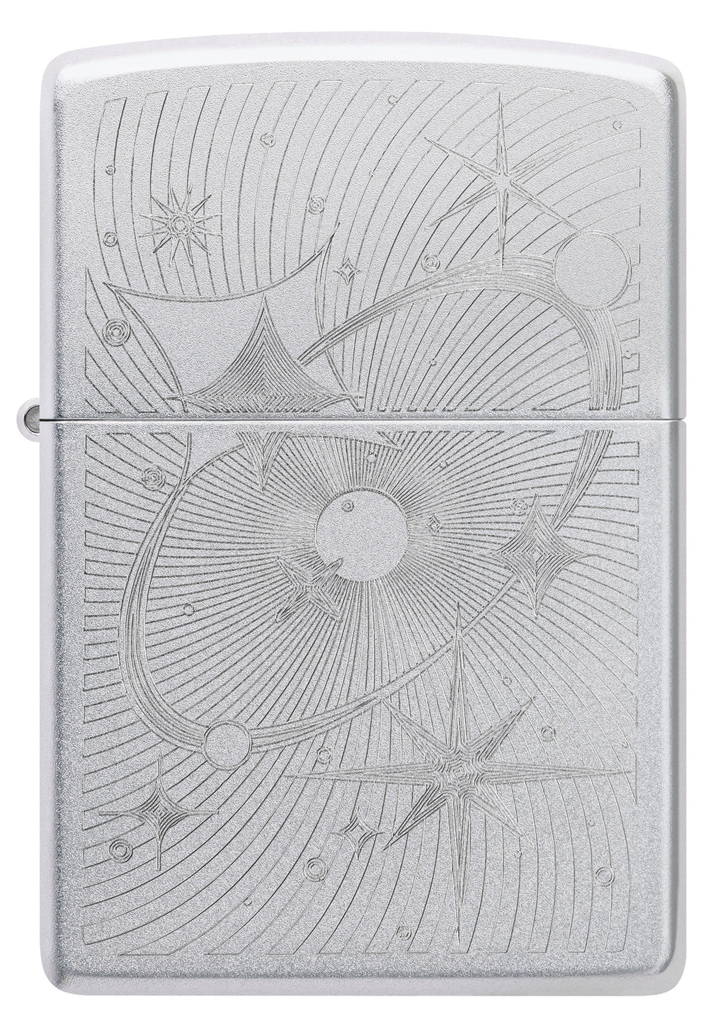 Zippo Atomic Cosmos Design, Satin Chrome Finish Lighter #46724