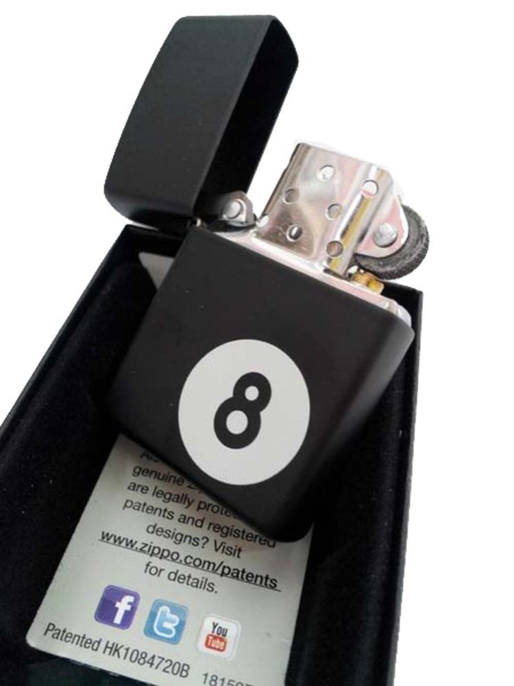 Zippo 8-Ball Lighter, Black Matte #28432