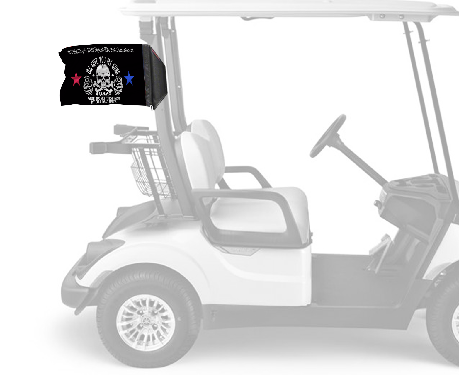 2A We The People 12"x18" Forever Wave Flag for Golf Carts