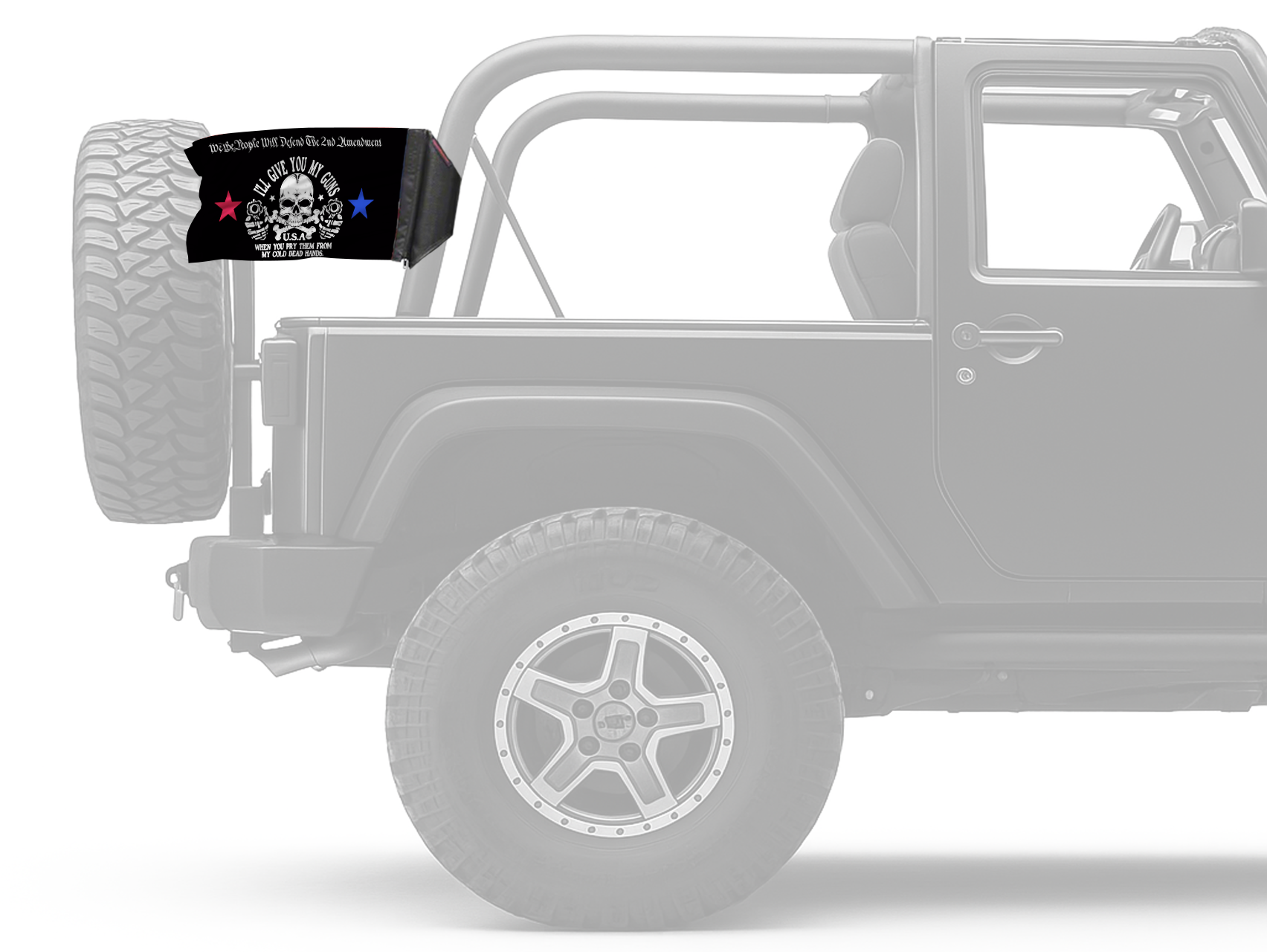 2A We The People 12"x18" Forever Wave Flag for Jeep Wrangler CJ-7 and CJ-8 1976-1986