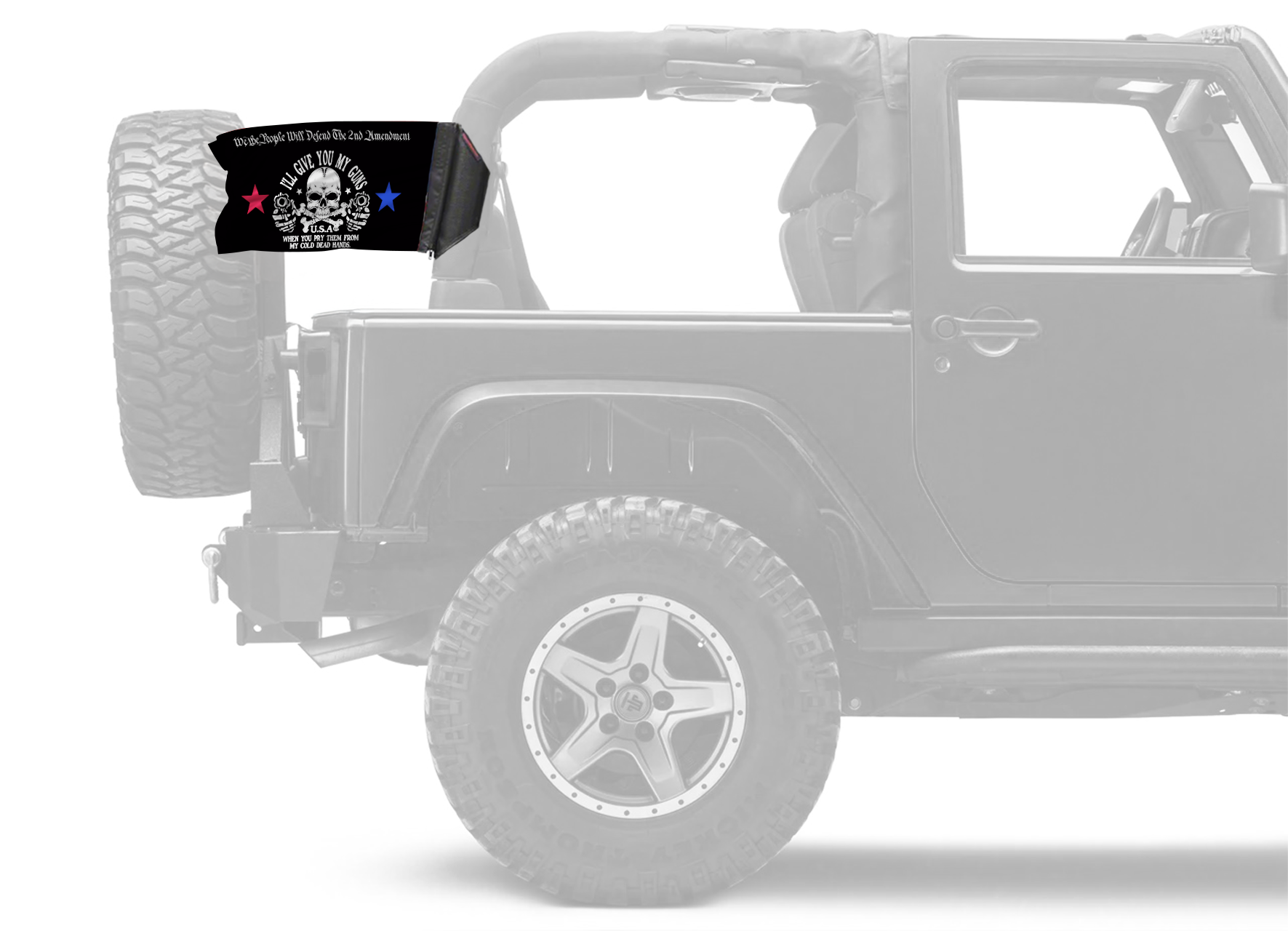 2A We The People 12"x18" Forever Wave Flag for Jeep Wrangler JK 2-Door 2007-2018