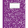 Marbled Composition Notebook: Purple Marble Wide Ruled Paper Subject Book - Paperback