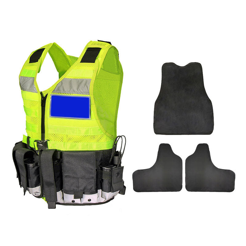 Stab-resistant reflective MOLLE system onboard safety vest