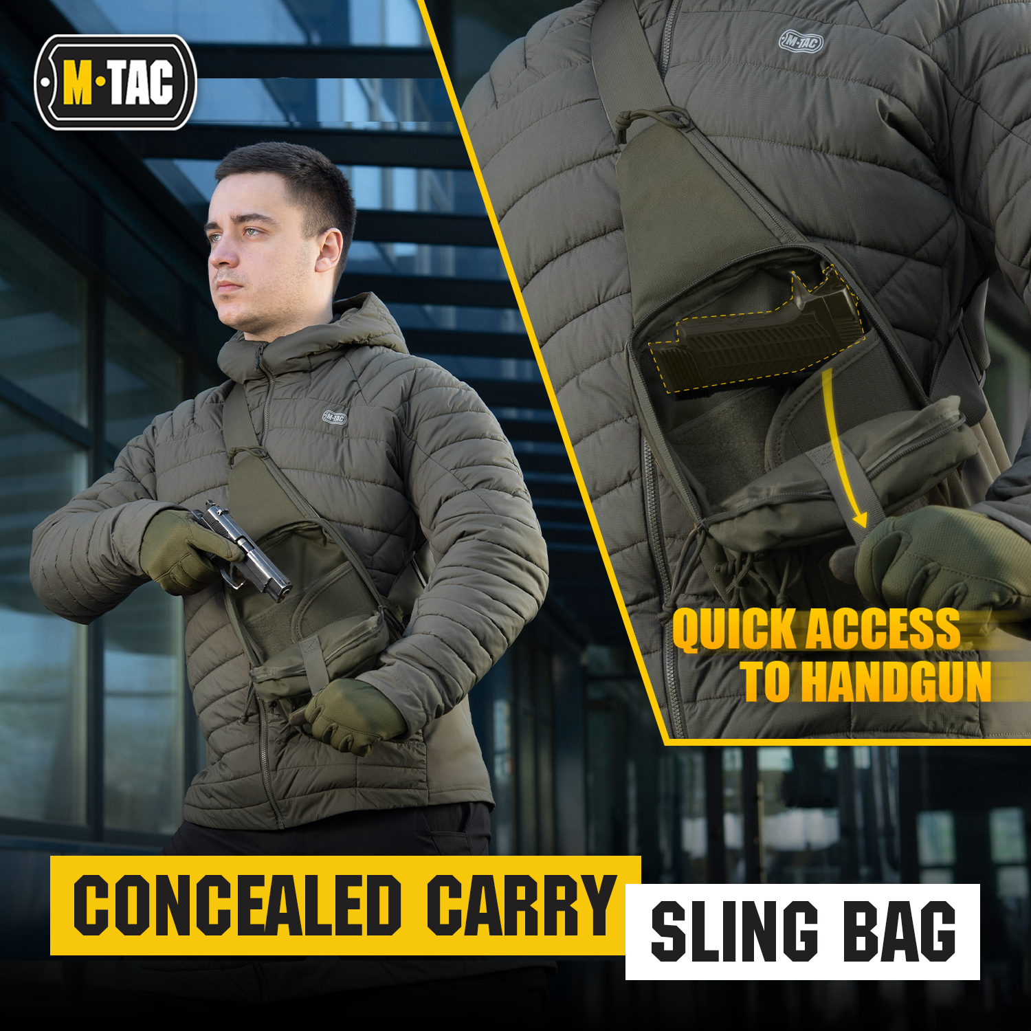 M-Tac Tactical Bag Shoulder Chest Pack with Sling & Loop Panel