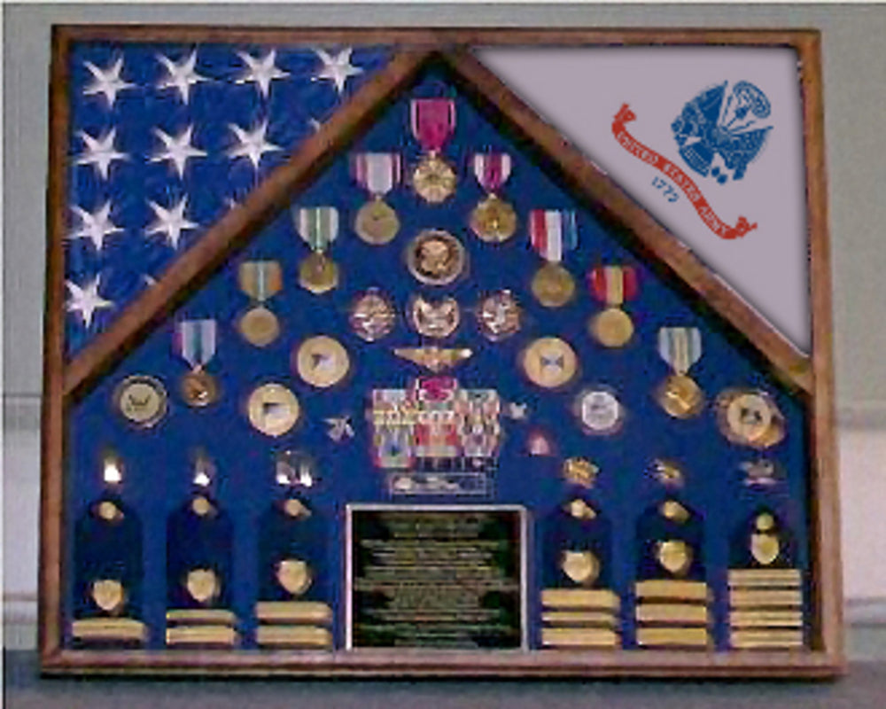 Army 2 Flag Shadow Box/Display Case.