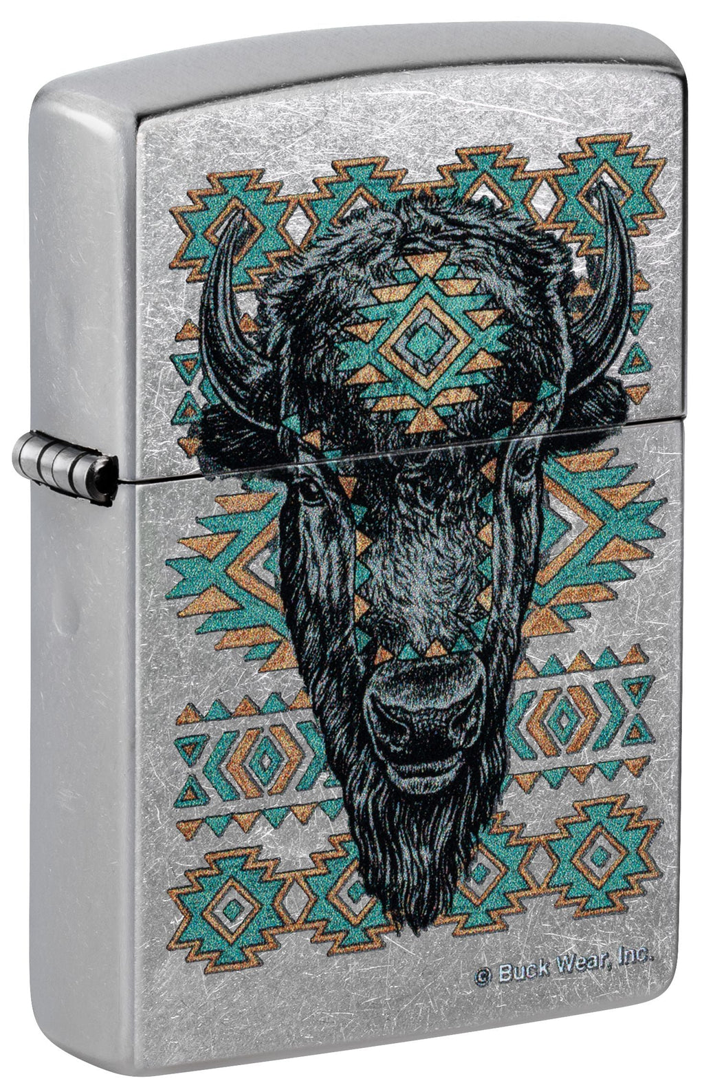 Zippo Buck Wear Buffalo Design, Street Chrome Lighter #46422