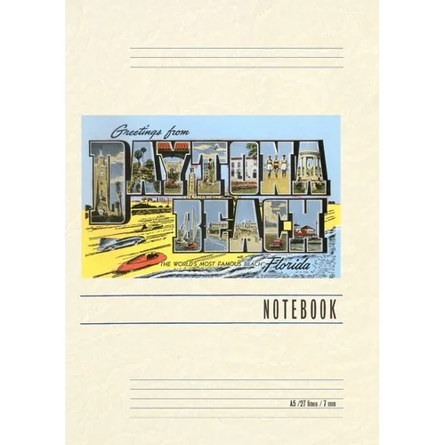 Vintage Lined Notebook Greetings from Daytona Beach, Florida - Paperback