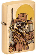 Zippo Wild West Skeleton Cowboy Design, Brushed Brass Lighter #48519