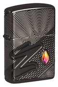 Zippo Z Crystal Design, High Polish Black Armor Lighter #46928