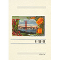 Vintage Lined Notebook Greetings from California with Golden Gate Bridge and Poppies - Paperback